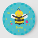 Cute Bee Personalized Wall Clock at Zazzle