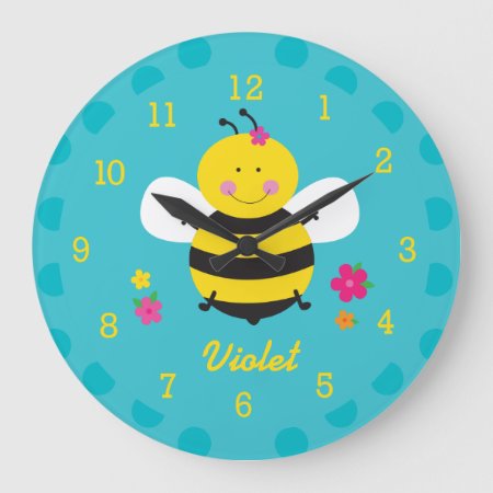 Cute Bee Personalized Wall Clock