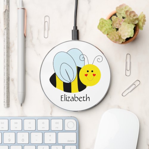 Cute Bee Personalized Wireless Charger