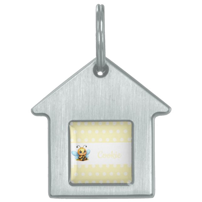 Cute Bee Pet ID Tag (Front)