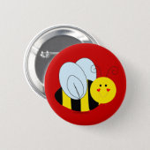 Cute Bee Pinback Button (Front & Back)