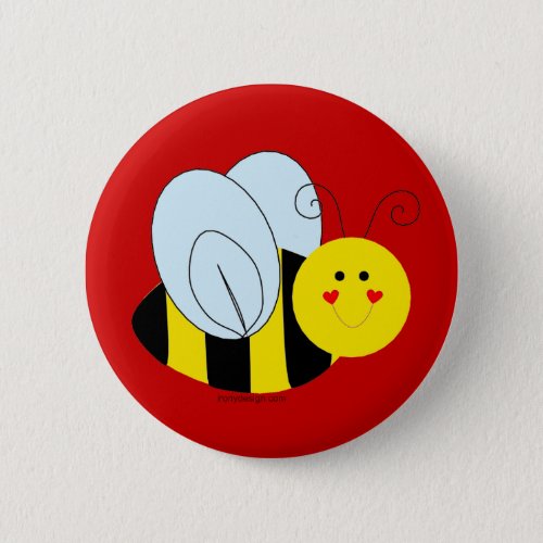 Cute Bee Pinback Button