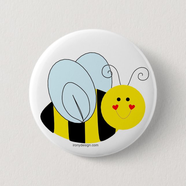 Cute Bee Pinback Button (Front)