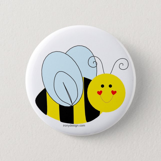 Cute Bee Pinback Button (Front)