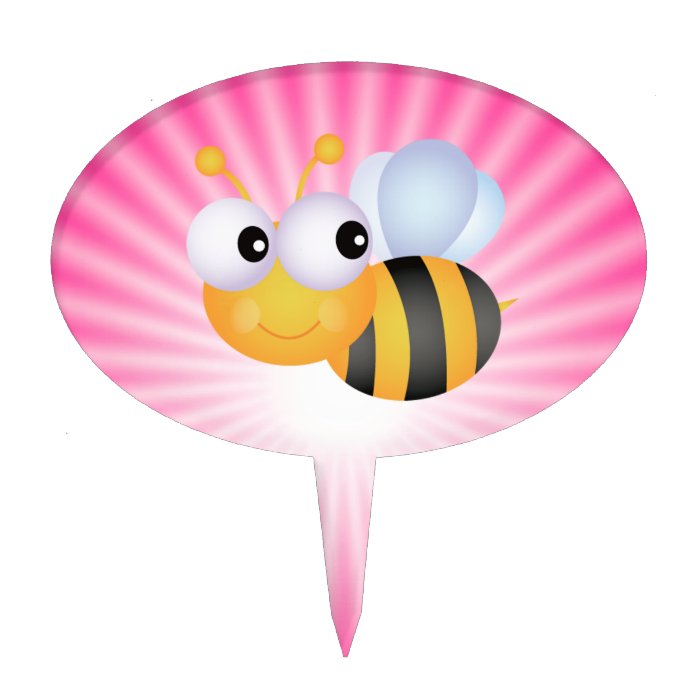 Cute Bee; Pink Cake Pick