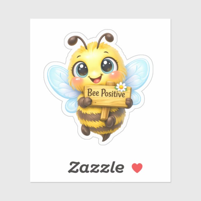 Cute Bee Positive Whimsical Cartoon Sticker (Sheet)
