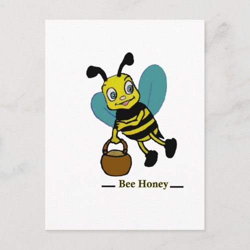 cute bee postcard