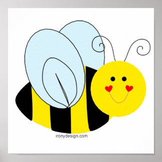 Cartoon Bumble Bee Posters | Zazzle