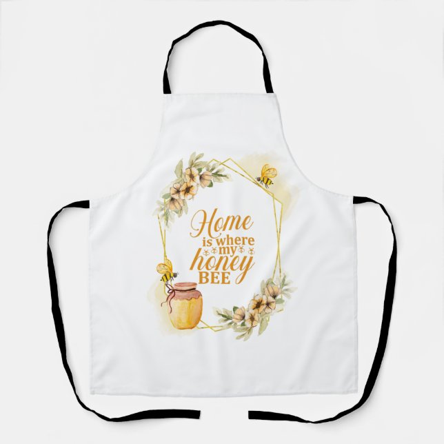 Cute Bee Pun Funny Valentine Kitchen  Apron (Front)