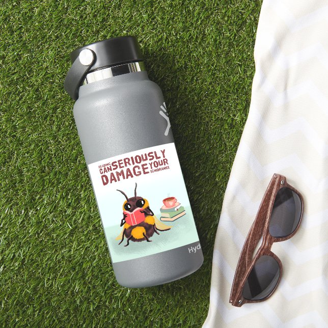 Cute Bee Reading Sticker (HydroFlask Insitu)