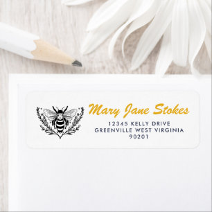 Cute Bee Return Address Label   Personalized 