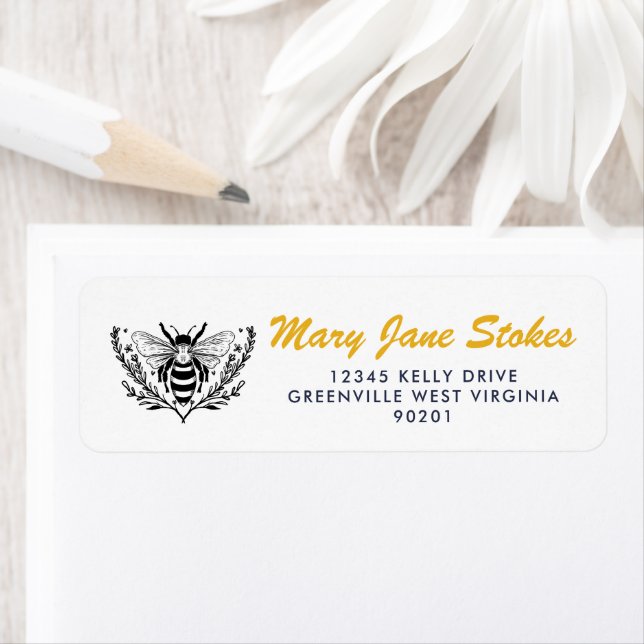 Cute Bee Return Address Label | Personalized  (Insitu)