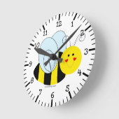 Cute Bee Round Clock (Angle)