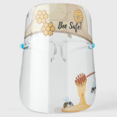 Cute "Bee Safe" Honeybee Hive Face Shield (Front)