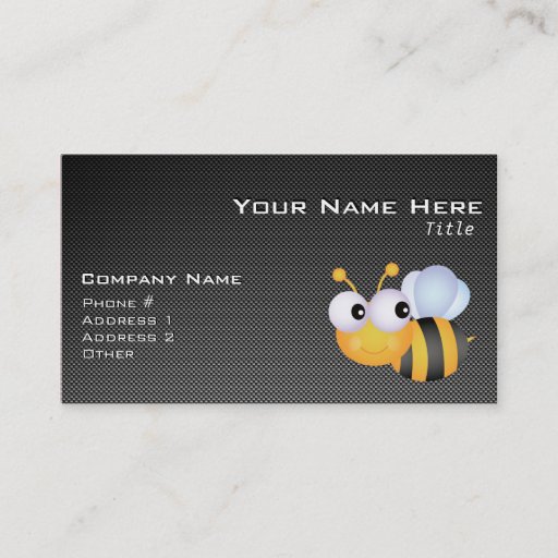 Customizable Cute Bee; Sleek Business Card Template