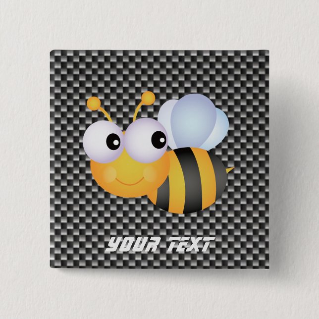 Cute Bee; Sleek Button (Front)
