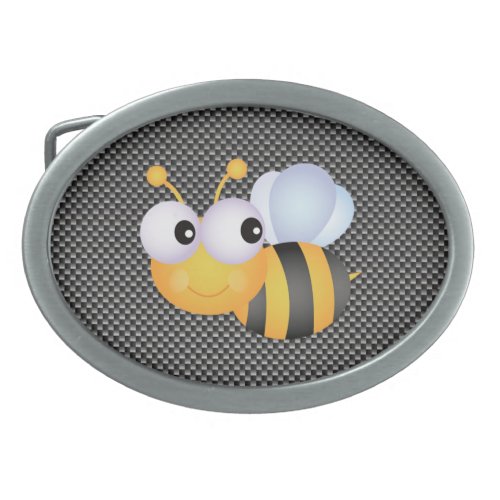 Cute Bee Sleek Oval Belt Buckle