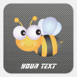 Cute Bee; Sleek Square Sticker at Zazzle