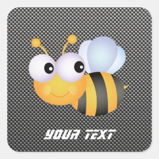 Cute Bee; Sleek Square Sticker