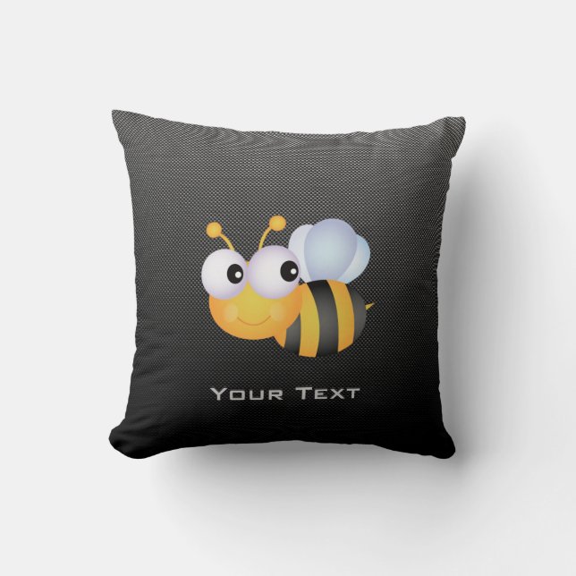 Cute Bee; Sleek Throw Pillow (Front)