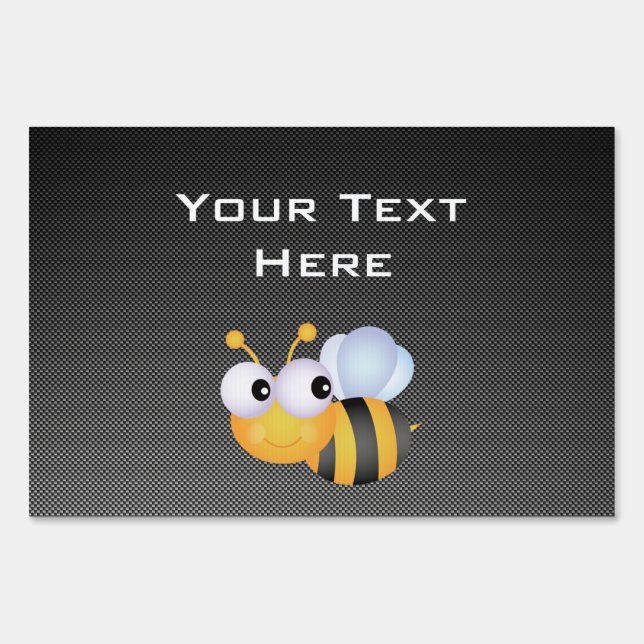 Cute Bee; Sleek Yard Sign (Front)
