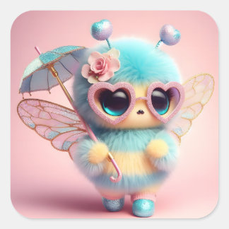 Cute Bee Square Sticker