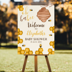 Cute Bee Theme Oh Babee Gender Neutral Baby Shower Foam Board