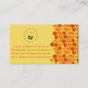 Cute Bee Themed Baby Shower Diaper Raffle Card