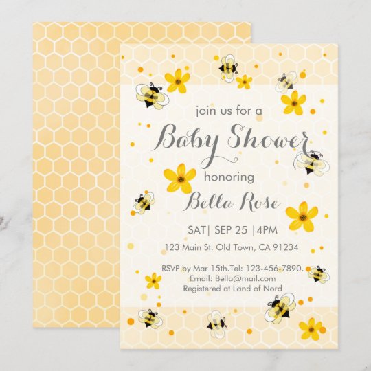 Cute Bee Themed Baby Shower Invitation | Zazzle.com