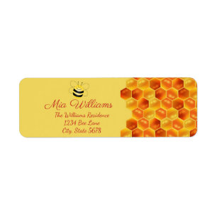 Cute Bee Themed Baby Shower Return Address Label
