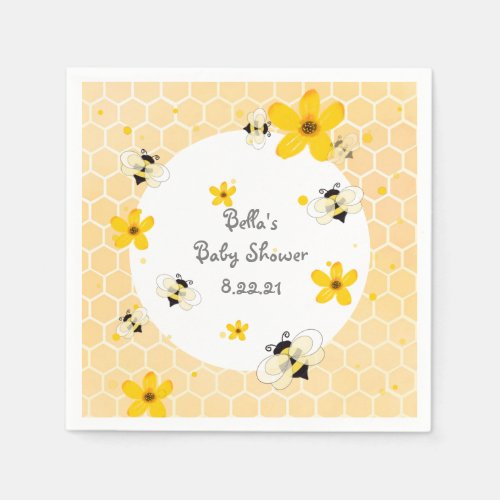 Cute Bee Themed Party Paper Napkin