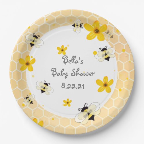 Cute Bee Themed Party Paper Plate