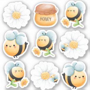 Cute Bee Themed Stickers