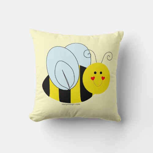 Cute Bee Throw Pillow
