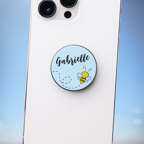 Cute Bee with Custom Name PopGrip PopSocket