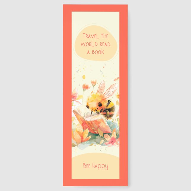 Cute Bee With Quote Bookmarks (Back)