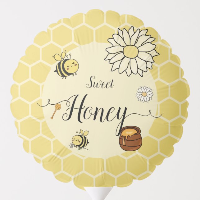Cute Bee with Sweet Honey Baby Shower Balloon (Back)