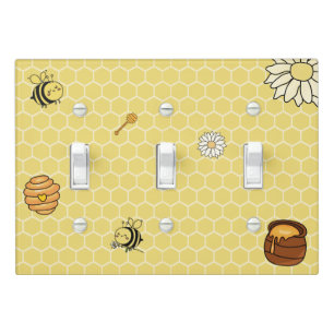 Cute Bee with Sweet Honey Light Switch Cover
