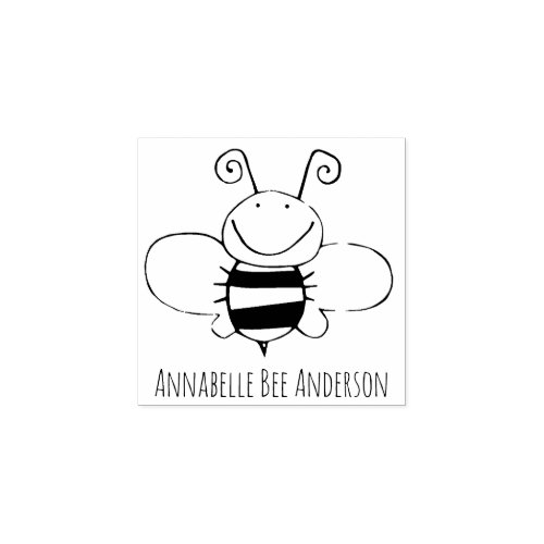 Cute Bee Wood Art Stamp