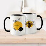 Cute Bee Yellow Honeycomb Name Year Mug for Friend<br><div class="desc">This Cute Bee Yellow Honeycomb Name Year Mug for Friend is the perfect way to brighten up anyone's day. Featuring an adorable bee and honeycomb design in cheerful yellow, this mug can be personalized with a name and year, making it a unique and thoughtful gift. Ideal for friends who love...</div>