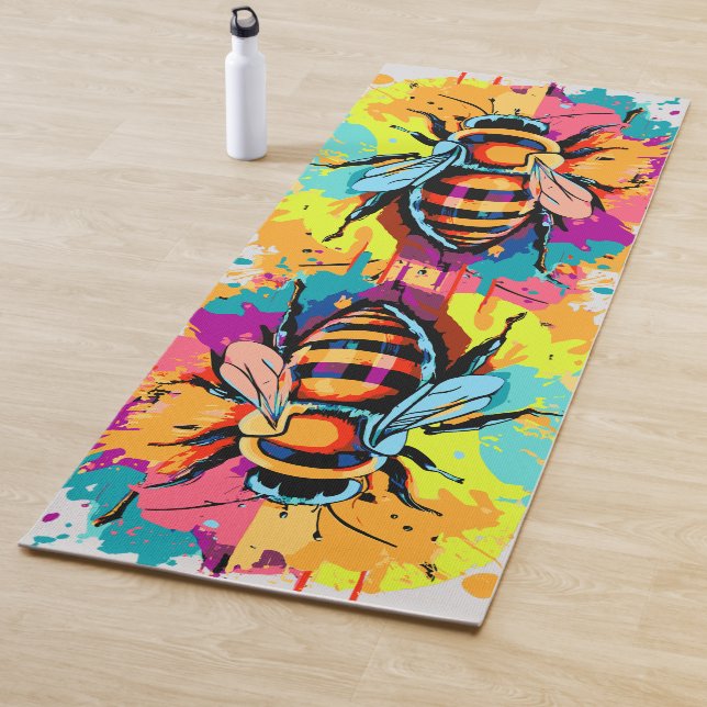 Cute Bee Yoga Mat - Honey Bees Yoga Mat (In Situ)