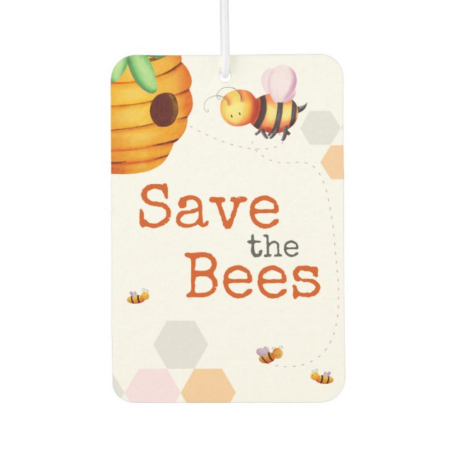 Cute Beehive Bee Air Freshener (Front)