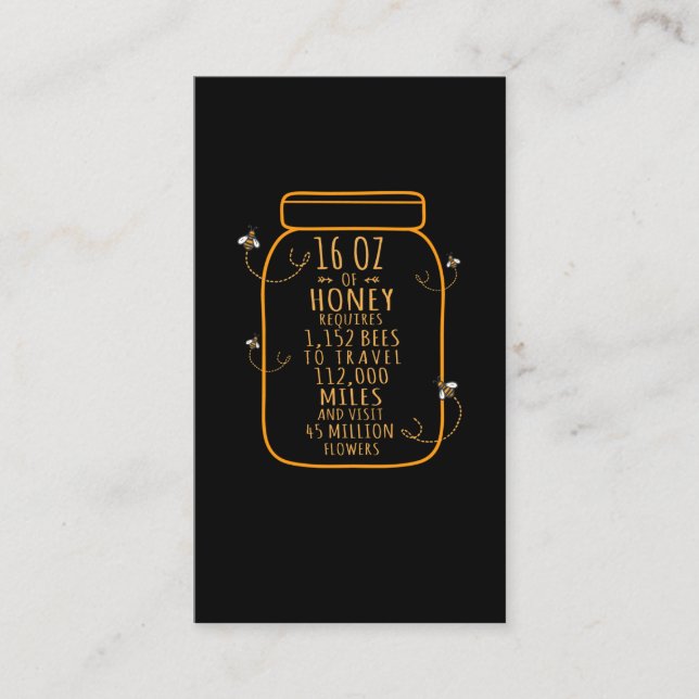 Cute Beekeeping Bee Quote Beekeeper Honey Lover Business Card (Front)