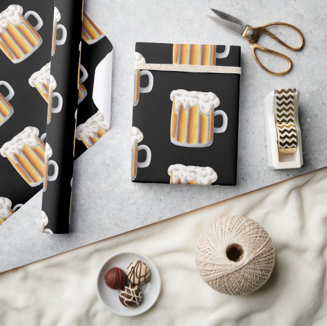Cute Beer Pattern Wrapping Paper (Crafts)