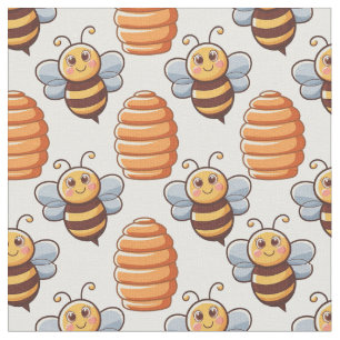 Cute Bees and Beehives – Nature-Inspired Pattern Fabric