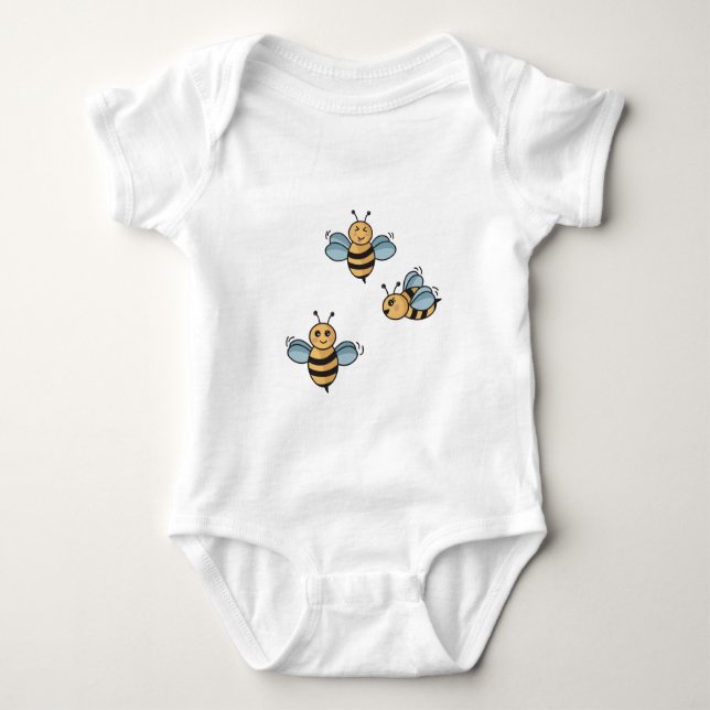 Cute Bees Baby Bodysuit (Front)