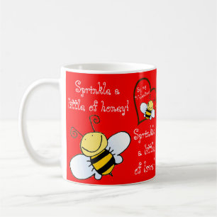 Cute Bees Be My Valentine Red Coffee Mug