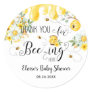 Cute Bees Bee Floral Birthday Baby Shower Favor Classic Round Sticker