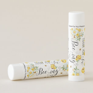 Cute Bees Bee Floral Birthday Baby Shower Favor Lip Balm