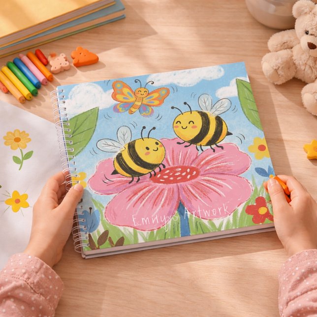 Cute Bees & Butterfly Kids Sketchbook Notebook (Creator Uploaded)